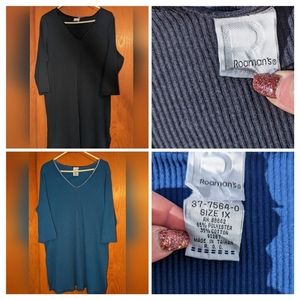 2-Women's 3/4 sleeve ribbed shirt